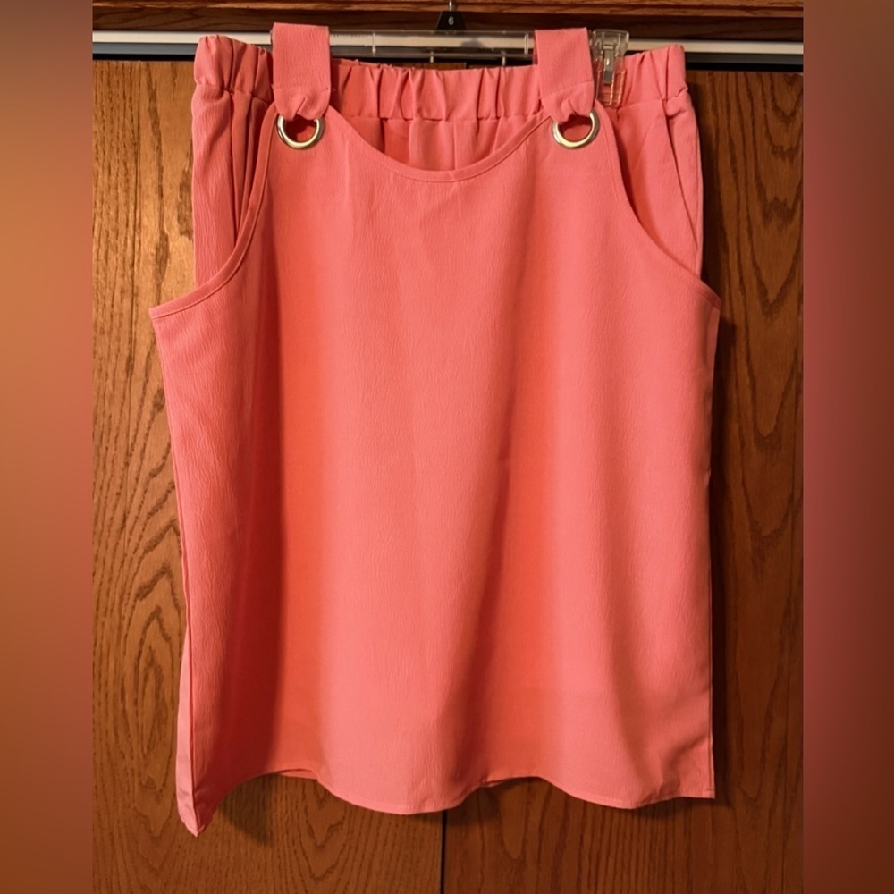 Women’s Sleeveless Short Set XL Polyester Lightweight Watermelon Pink NWOT